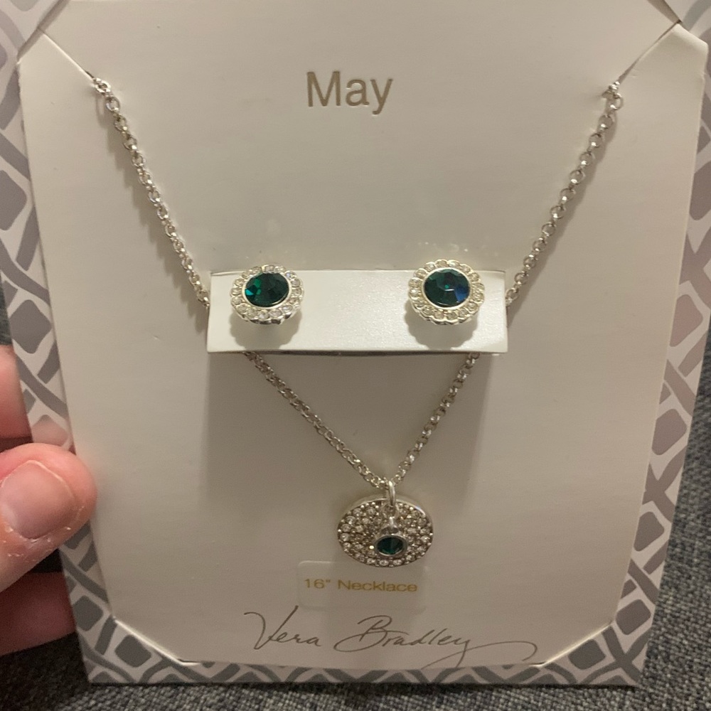 NWT Vera Bradley May Birthstone Necklace Set